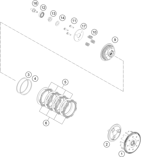 Sprängskiss: Clutch – KTM 125 ENDURO R - B.D. 2026