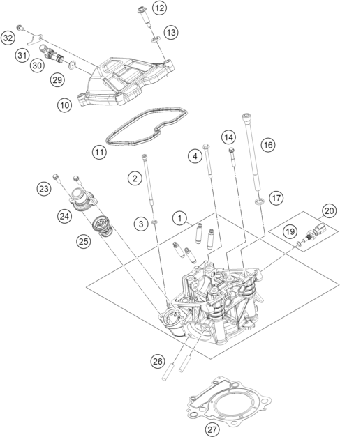 Sprängskiss: Cylinder Head – KTM 125 ENDURO R - B.D. 2026