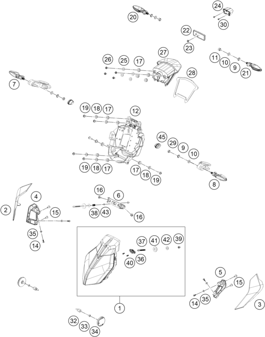 Sprängskiss: Lighting System – KTM 125 DUKE, black - B.D. 2026