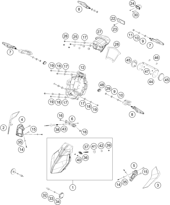 Sprängskiss: Lighting System – KTM 250 DUKE, orange - B.D. 2025