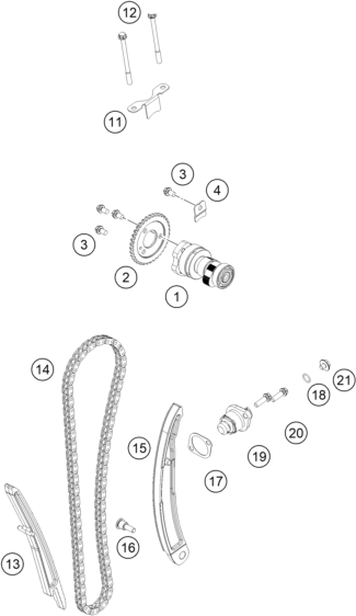 Sprängskiss: Timing Drive – KTM 250 DUKE, silver - B.D. 2026