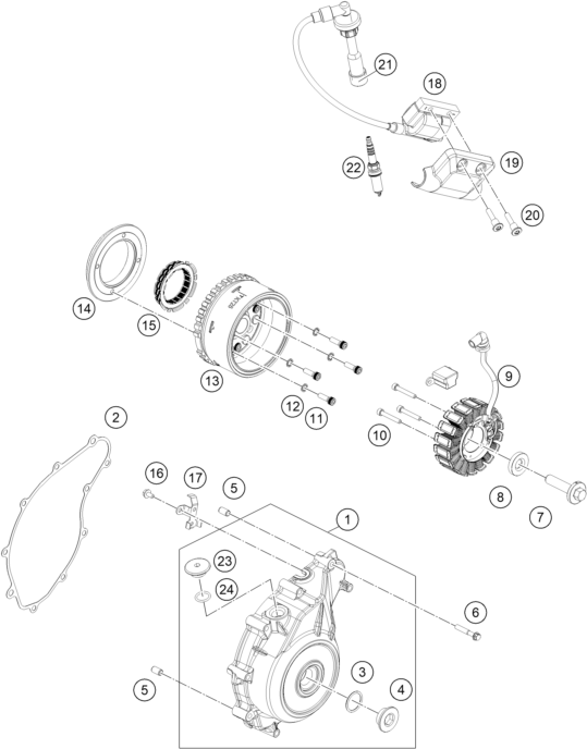 Sprängskiss: Ignition System – KTM 250 DUKE, silver - B.D. 2026