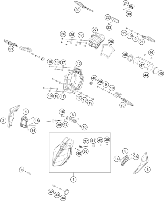 Sprängskiss: Lighting System – KTM 390 DUKE, black - B.D. 2026