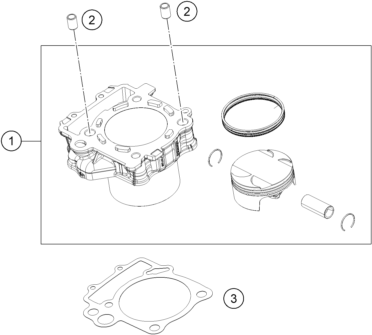 Sprängskiss: Cylinder – KTM 390 DUKE, blue - CKD 2026