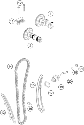 Sprängskiss: Timing Drive – KTM 390 DUKE, blue - CKD 2026