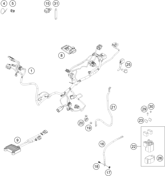 Sprängskiss: Wiring Harness – KTM 350 EXC-F SIX DAYS CKD 2024