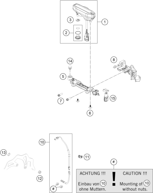Sprängskiss: Instruments / Lock System – KTM 450 XCF-W 2026