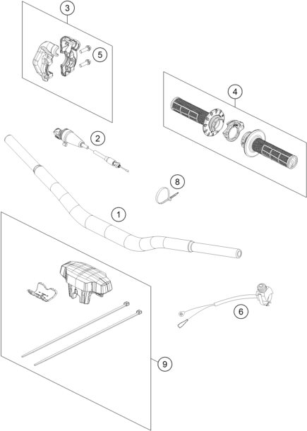 Sprängskiss: Handlebar, Controls – KTM 50 SX 2026