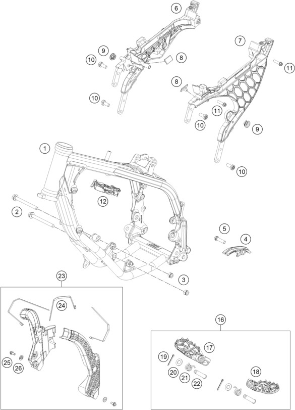 Sprängskiss: Frame – KTM 50 SX 2026