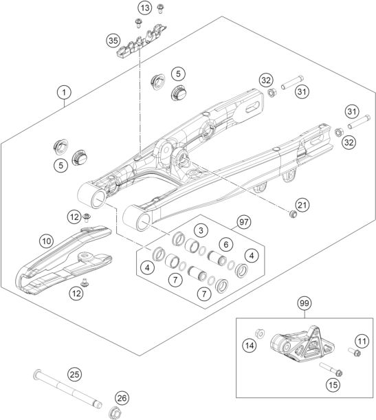 Sprängskiss: Swing Arm – KTM 50 SX 2026