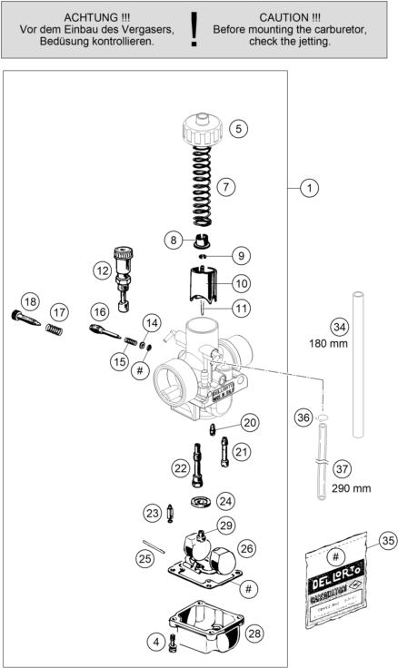 Sprängskiss: Carburetor – KTM 50 SX 2026