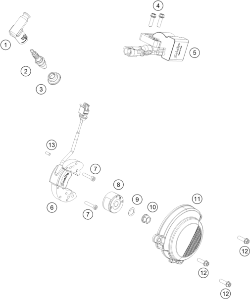 Sprängskiss: Ignition System – KTM 50 SX 2026