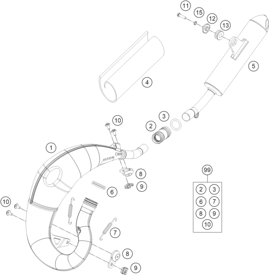 Sprängskiss: Exhaust System – KTM 65 SX 2027