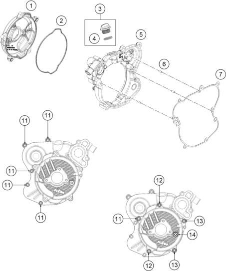 Sprängskiss: Clutch Cover – KTM 65 SX 2027