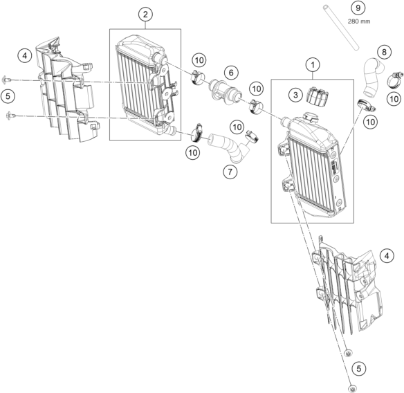 Sprängskiss: Cooling System – KTM 65 SX CKD 2024