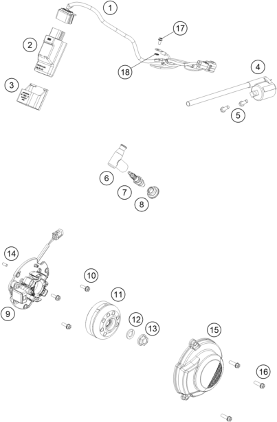 Sprängskiss: Ignition System – KTM 65 SX 2027