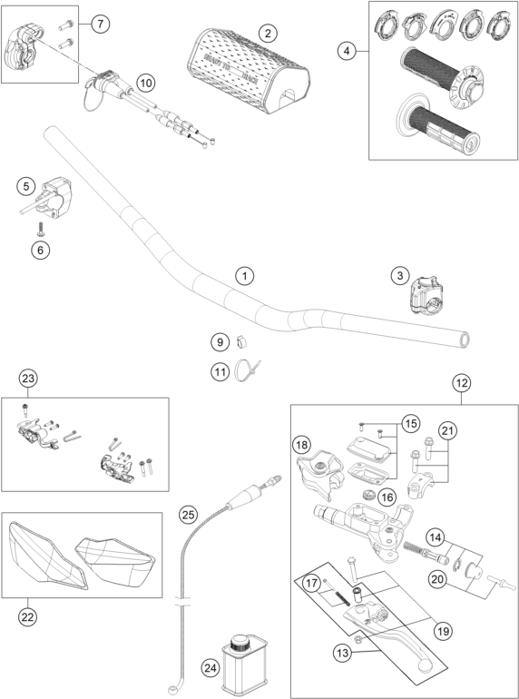 Sprängskiss: Handlebar, Controls – KTM 300 EXC 2026