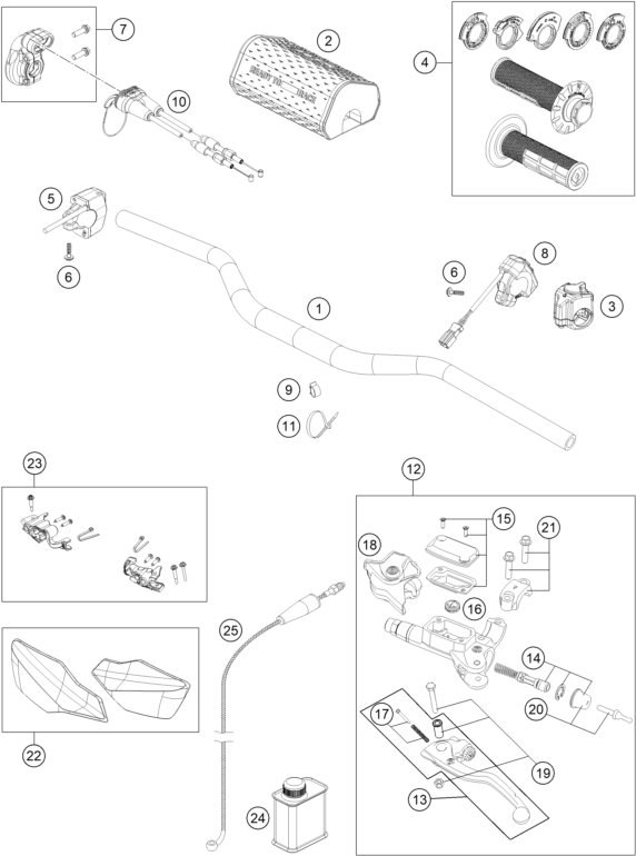 Sprängskiss: Handlebar, Controls – KTM 300 EXC CHAMPION EDITION 2026