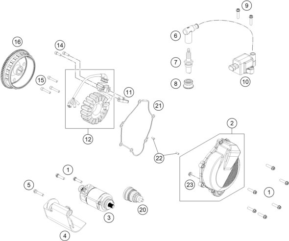 Sprängskiss: Ignition System – KTM 150 XC-W 2026