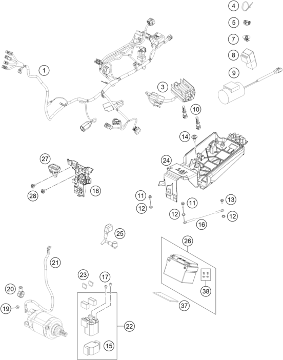 Sprängskiss: Wiring Harness – KTM 450 SX-F FACTORY EDITION 2026