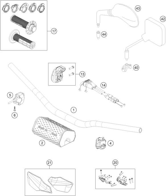 Sprängskiss: Handlebar, Controls – KTM 250 EXC-F 2026