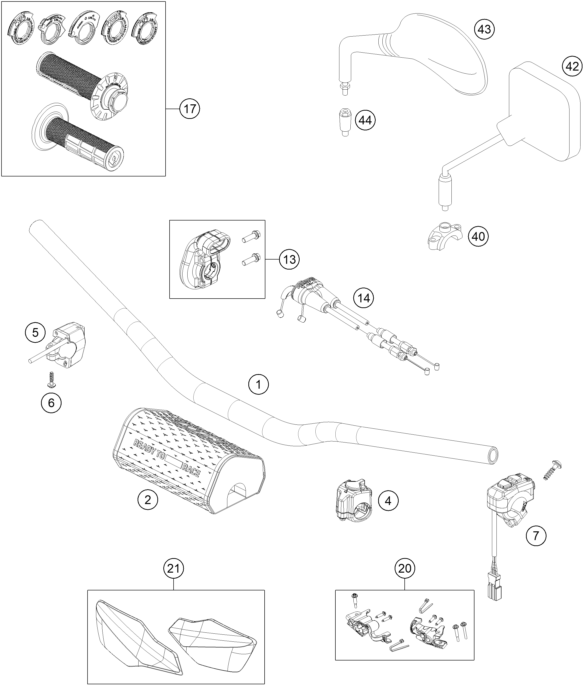 Sprängskiss: Handlebar, Controls – KTM 250 EXC-F CHAMPION EDITION 2025