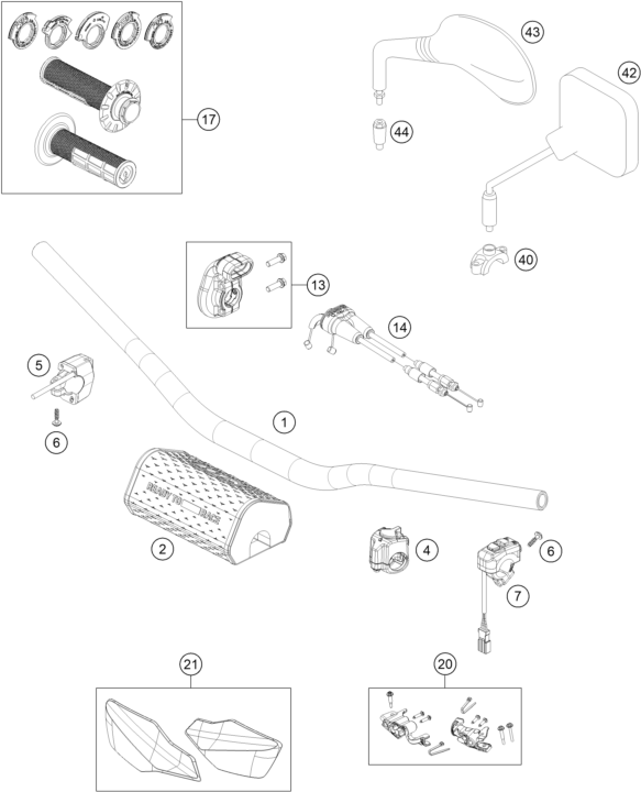 Sprängskiss: Handlebar, Controls – KTM 350 EXC-F 6DAYS 2026