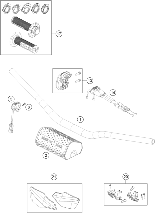 Sprängskiss: Handlebar, Controls – KTM 450 XCF-W 2026