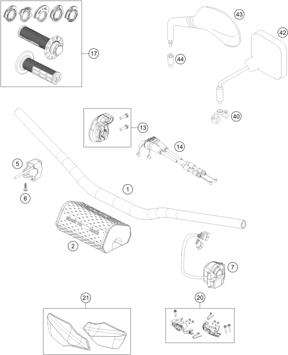 Sprängskiss: Handlebar, Controls – KTM 500 EXC-F 6DAYS 2026