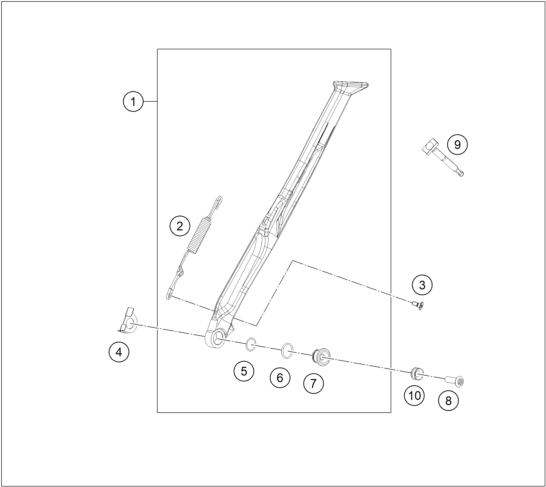 Sprängskiss: Side / Center Stand – KTM FREERIDE E 660W 2027