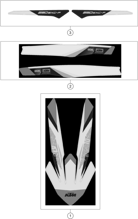 Sprängskiss: Decal – KTM 250 EXC-F SIX DAYS 2024