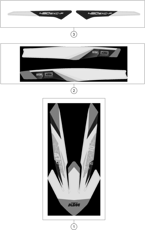 Sprängskiss: Decal – KTM 450 EXC-F SIX DAYS 2024