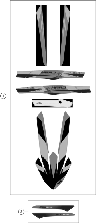 Sprängskiss: Decal – KTM 300 XC-W HARDENDURO 2024