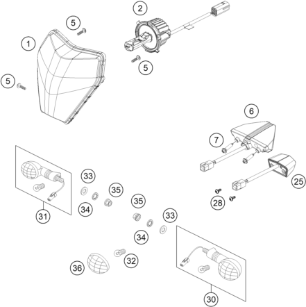 Sprängskiss: Lighting System – KTM 300 EXC 2026