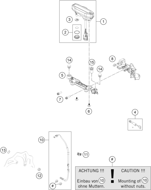 Sprängskiss: Instruments / Lock System – KTM 350 EXC-F 6DAYS 2026