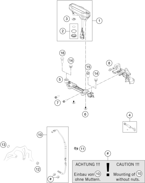 Sprängskiss: Instruments / Lock System – KTM 300 EXC 2026