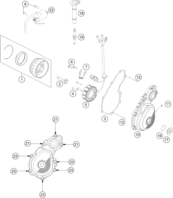 Sprängskiss: Ignition System – KTM 350 EXC-F 6DAYS 2026