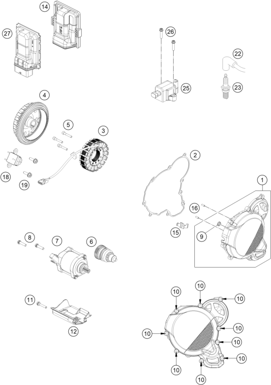 Sprängskiss: Ignition System – KTM 300 EXC 2026