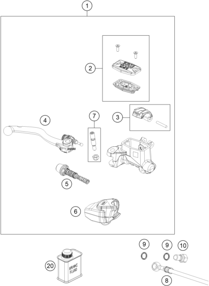Sprängskiss: Front Brake Control – KTM FREERIDE E 660W 2027