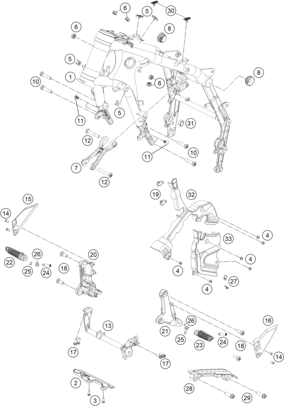 Sprängskiss: Frame – KTM 990 DUKE, black 2024