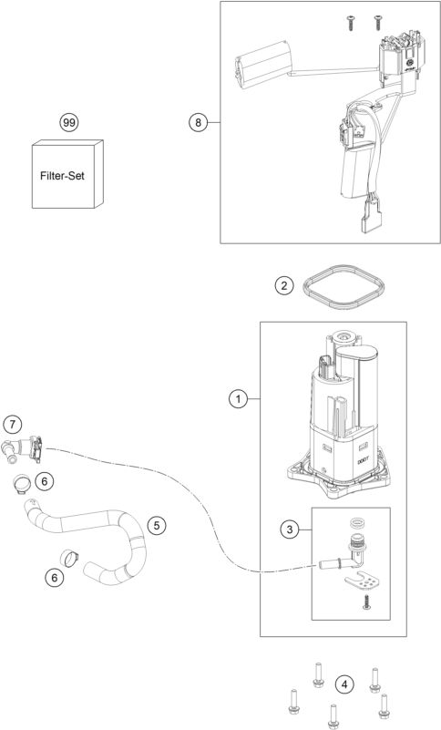 Sprängskiss: Fuel Pump – KTM 990 DUKE 2026