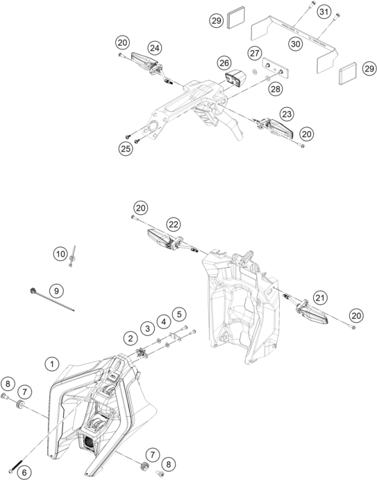 Sprängskiss: Lighting System – KTM 990 DUKE 2027