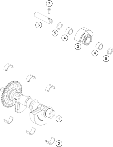 Sprängskiss: Balancer Shaft – KTM 990 DUKE 2026