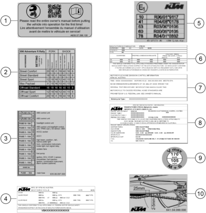 Sprängskiss: Technic Information Sticker – KTM 890 ADVENTURE R RALLY 2024