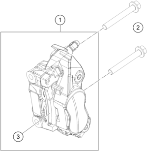 Sprängskiss: Front Brake Caliper – KTM 250 DUKE, silver - B.D. 2026
