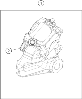 Sprängskiss: Rear Brake Caliper – KTM 250 DUKE, silver - B.D. 2026