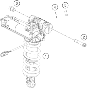 Sprängskiss: Shock Absorber – KTM 1390 SUPER DUKE R EVO, black 2024