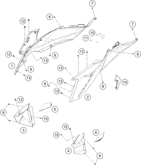 Sprängskiss: Side Trim – KTM 1390 SUPER DUKE R EVO, black 2024