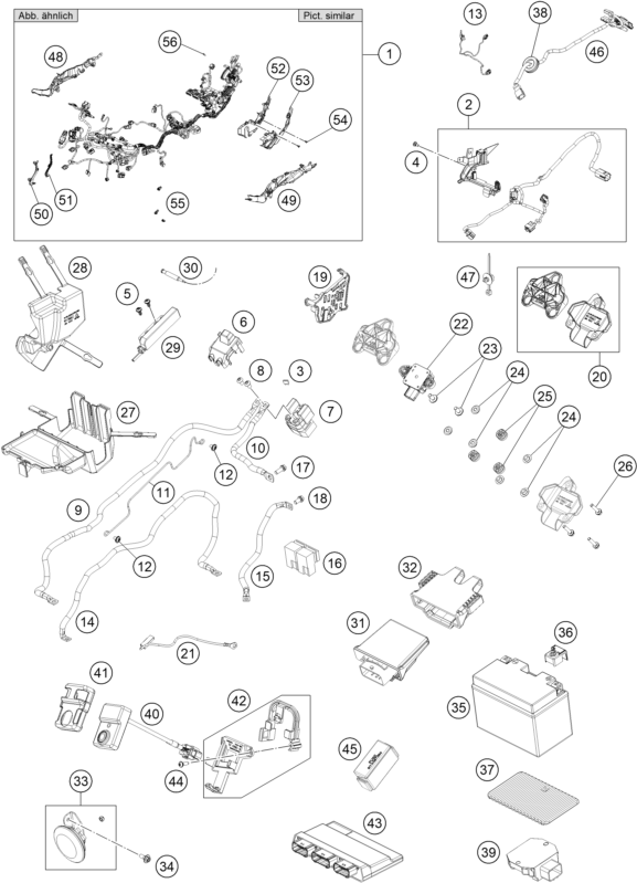 Sprängskiss: Wiring Harness – KTM 1390 SUPER DUKE R, black 2025