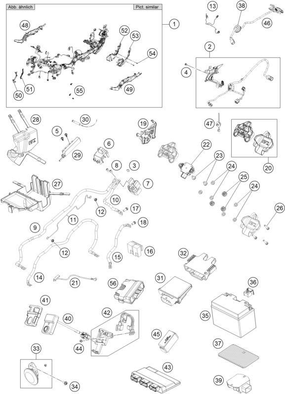 Sprängskiss: Wiring Harness – KTM 1390 SUPER DUKE R EVO, black 2024